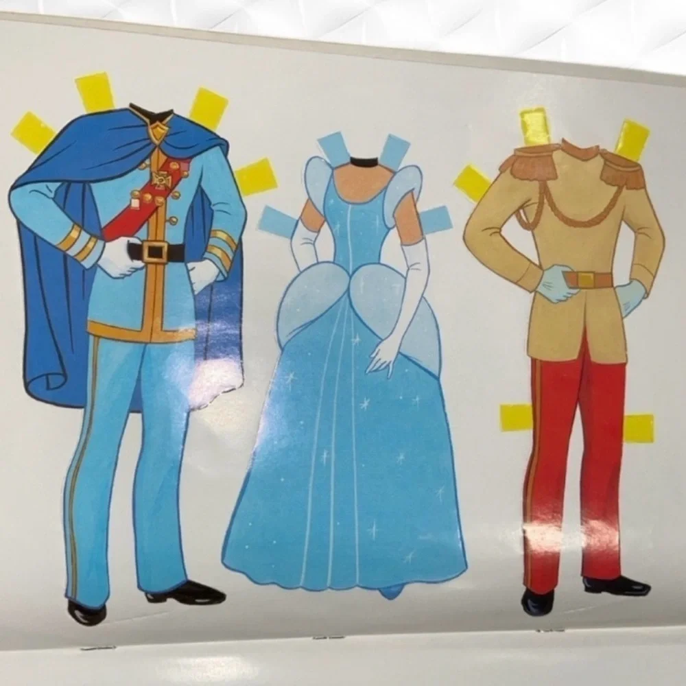 Vintage Disney Cinderella Paper Doll Book Princess Dress Up Collectible Toy